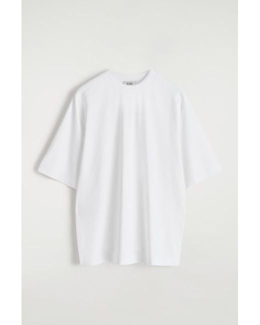COS White Oversized Interlock Layered-Effect T-Shirt for men