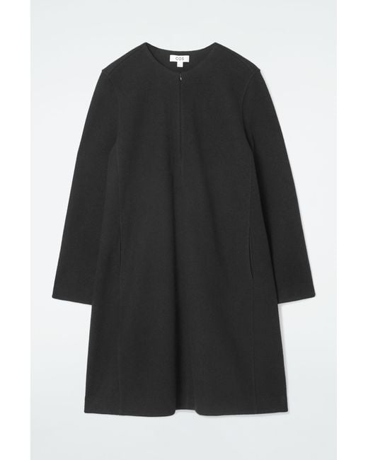 COS Black A-line Boiled-wool Mini Dress