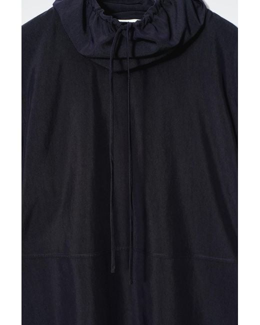 COS Blue Drawstring-neck Top