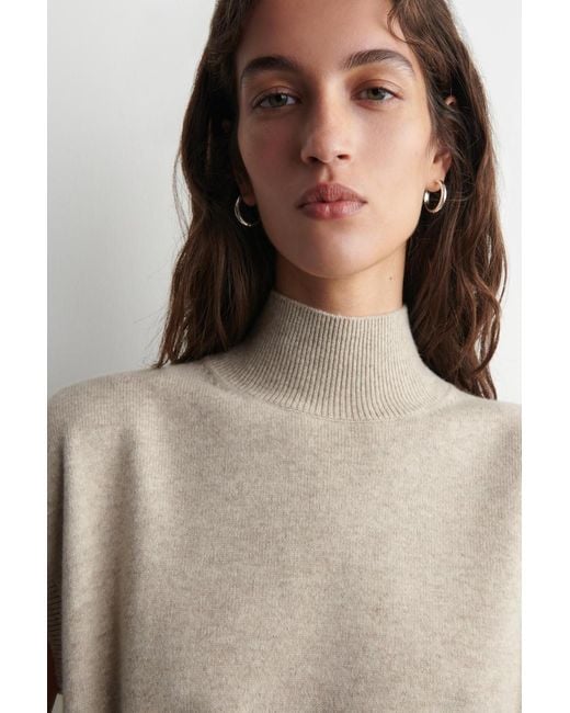 COS Natural Belt-Detail Mock-Neck Wool Vest