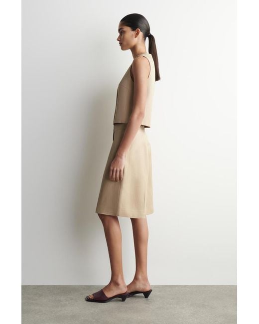 COS Natural Longline Tailored Shorts