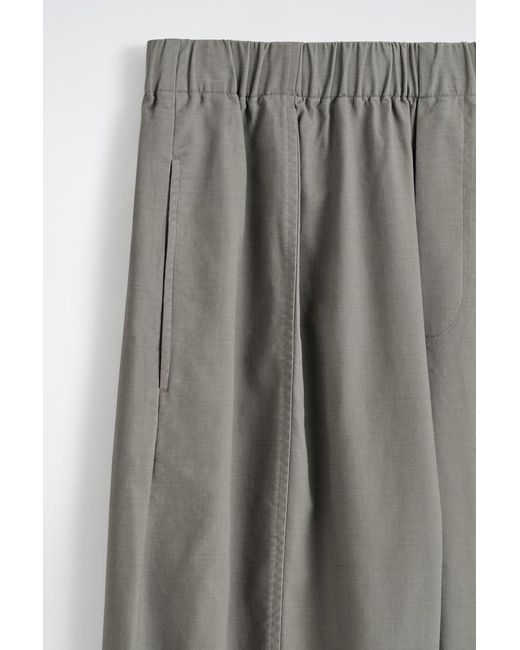 COS Gray Cotton Cropped Barrel-Leg Pants for men