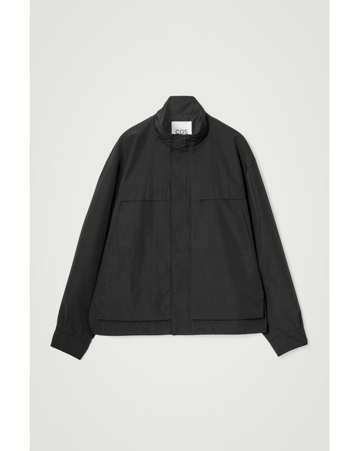 COS Black Twill Utility Bomber Jacket for men