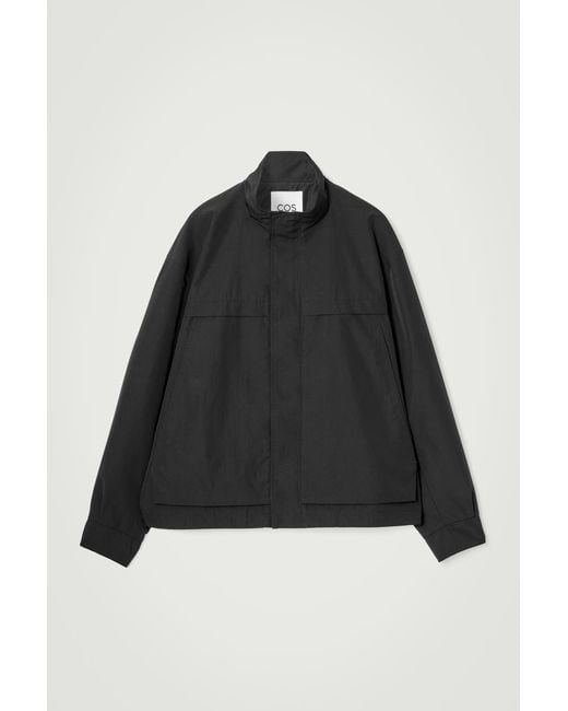 COS Black Twill Utility Bomber Jacket for men
