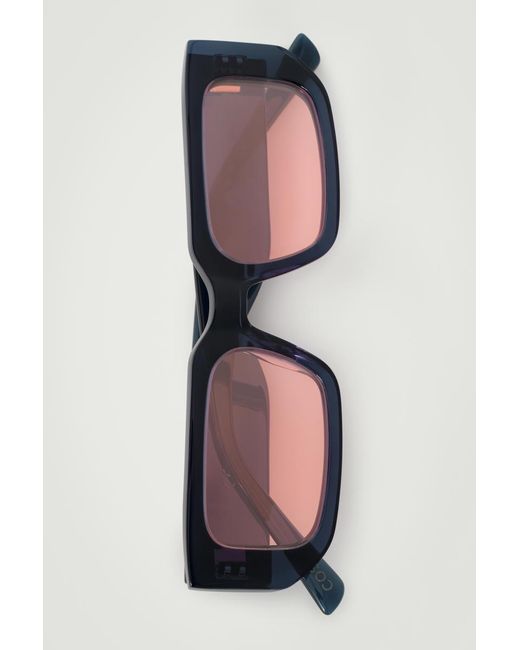 COS Black Rectangle-frame Sunglasses for men