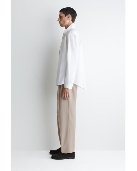 COS White Relaxed Pima Cotton-Poplin Shirt for men