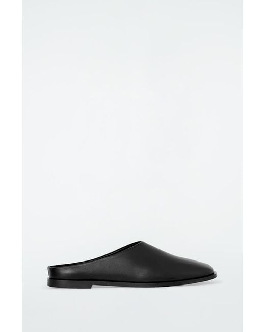 COS Black Classic Leather Mules