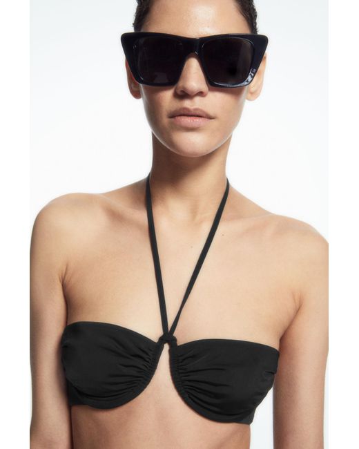 COS Black Underwired Halterneck Bikini Top