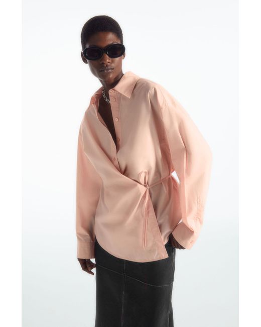 COS Pink Oversized Wrap Shirt