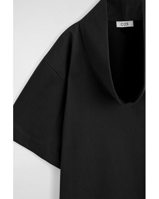 COS Black Mock-Neck Cocoon Mini Dress