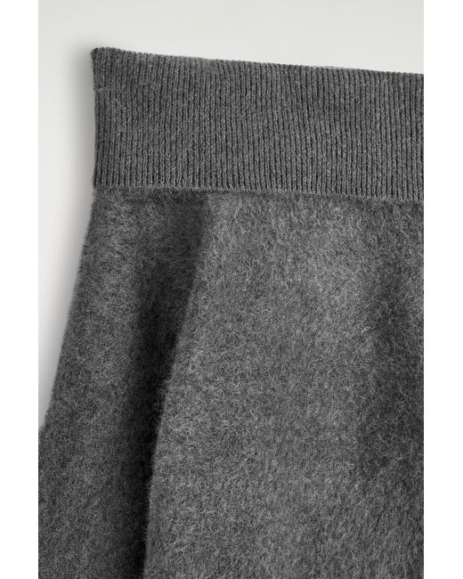 COS Gray Off-The-Shoulder Merino Wool Jumper