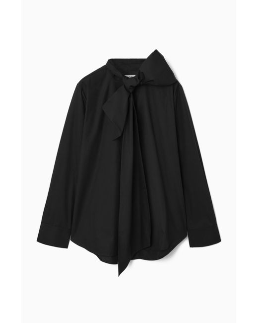 COS Black Oversized Bow-detail Blouse