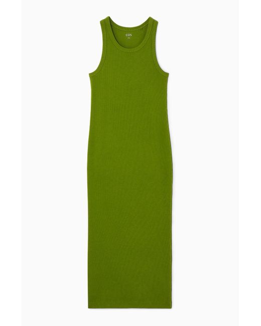 COS Green Ribbed Tube Dress