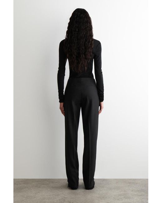 COS Black Slim Wool-Blend Trousers