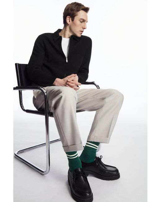 COS Green Striped Sports Socks for men