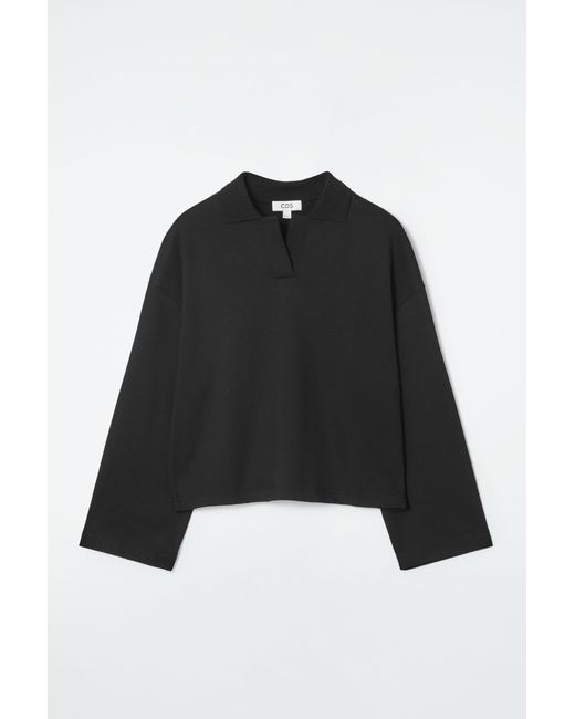 COS Jersey Rugby Shirt in Black Lyst UK