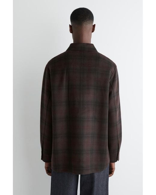 COS Black Double-Faced Wool Overshirt for men
