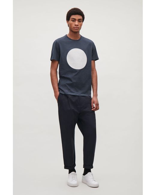 COS Blue Circle Print T-shirt for men