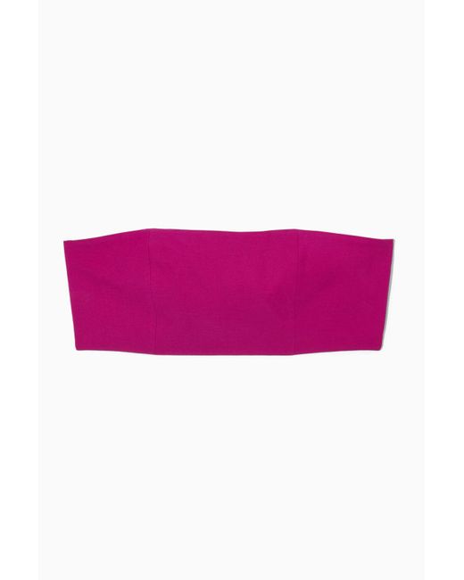 COS Linen-blend Bustier in Pink | Lyst