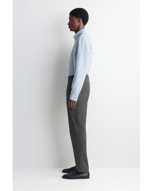 COS Gray Cotton Slim-Fit Pants for men