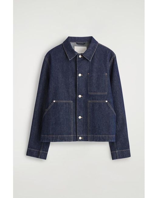 COS Blue Rinsed-Denim Jacket for men