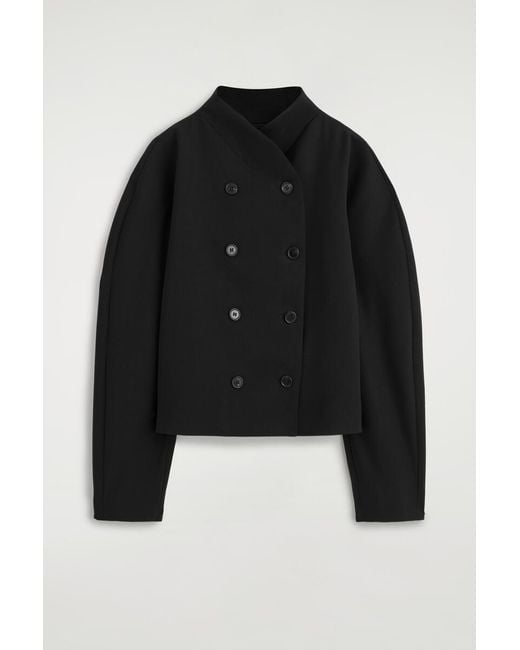COS Black Sculpted Stand-Collar Jacket