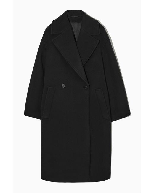 COS Oversized Wool-blend Coat (petite) in Black | Lyst UK