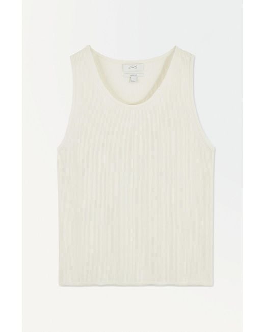 COS White The Knitted Silk Tank Top for men