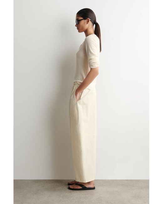 COS Natural Cotton Barrel-Leg Utility Pants
