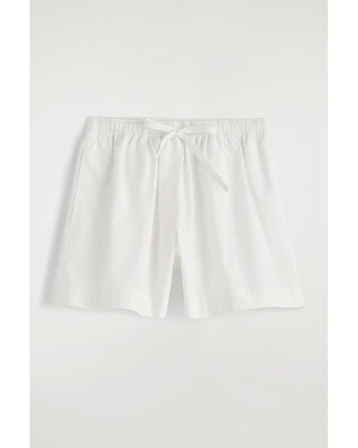 COS White Drawstring Cotton Shorts