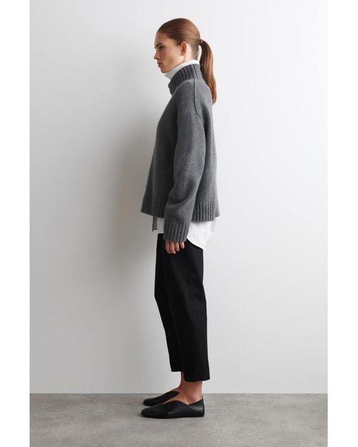 COS Black Slim-leg Cropped Trousers