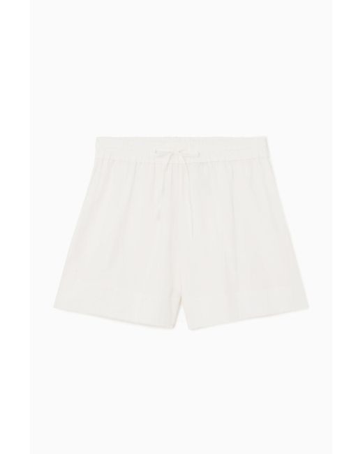 COS White Drawstring Shorts