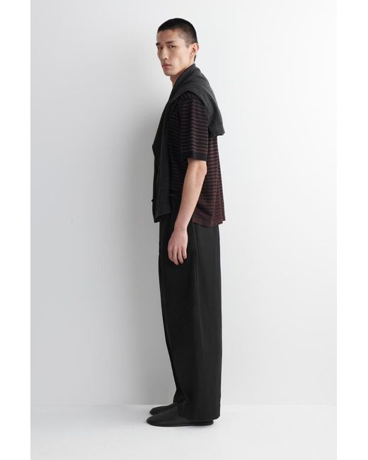 COS Black Barrel-Leg Drawstring Pants for men