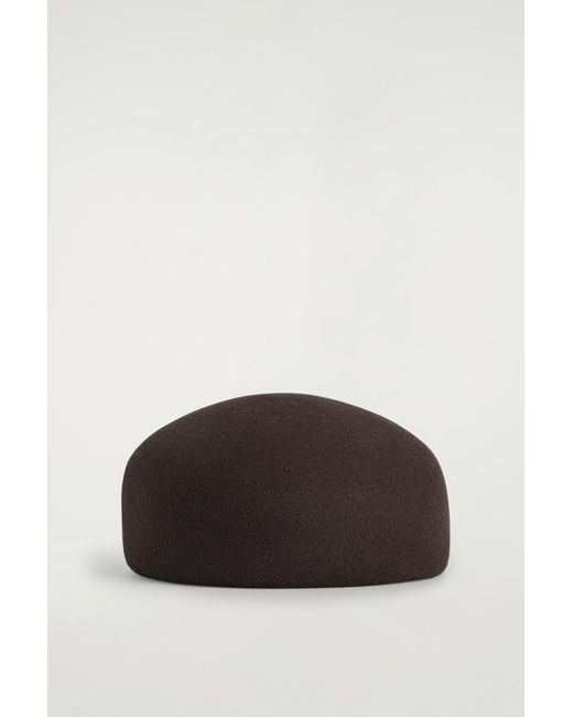 COS Brown Sculpted Wool Beret