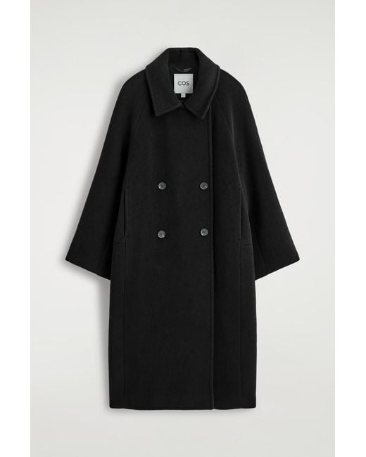 COS Black Oversized Double-breasted Wool Coat
