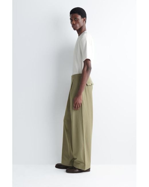 COS Green Pocket-Detail Relaxed-Fit Wide-Leg Pants for men