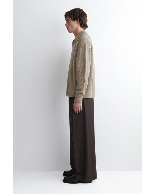 COS Natural Donegal-Effect Wool Polo Jumper for men
