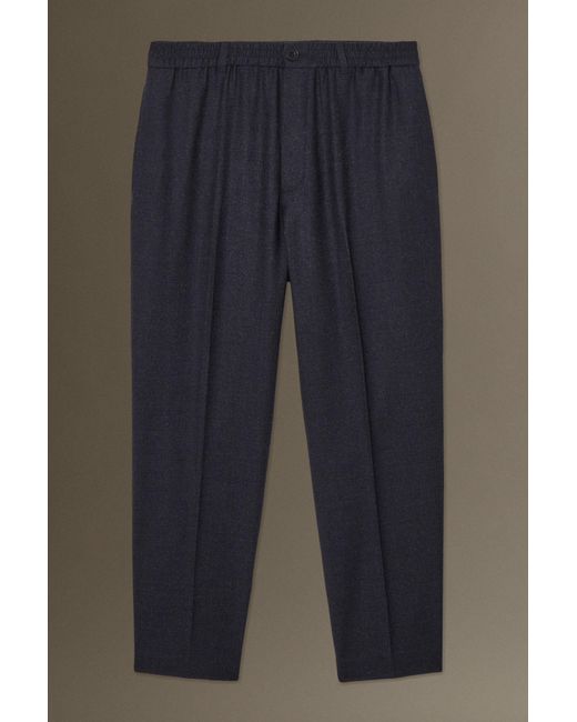 COS Blue Elasticated Wool-flannel Trousers - Tapered for men