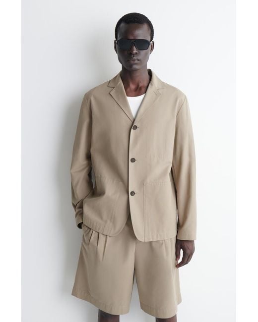 COS Natural Unstructured Cotton-Blend Blazer for men