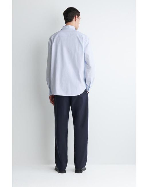 COS Blue Relaxed Pima Cotton Poplin Shirt for men