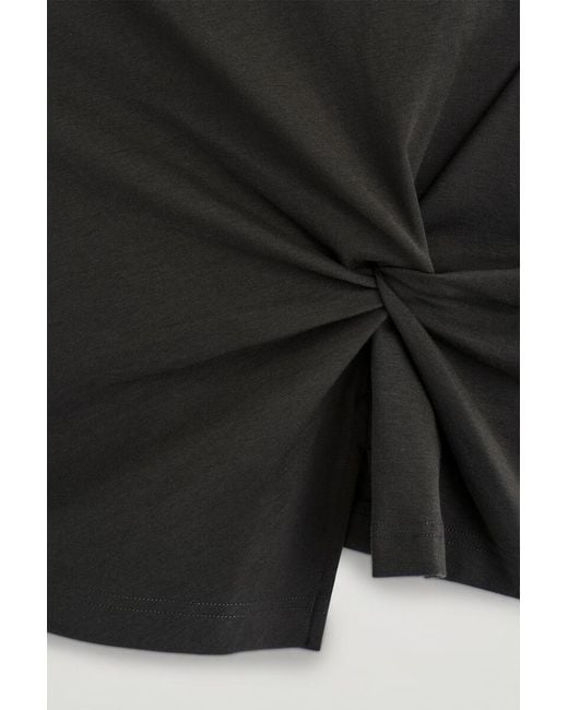 COS Black Twist-Detail Top
