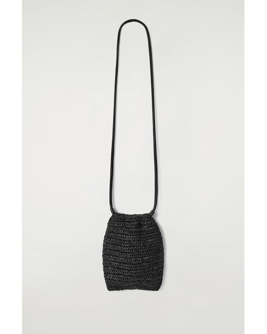COS White Drawstring Phone Pouch - Straw