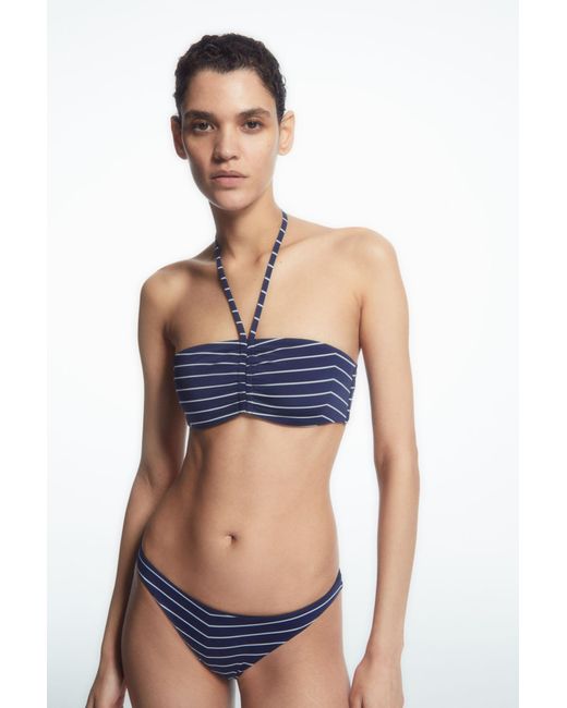 COS Blue Halterneck Bandeau Bikini Top