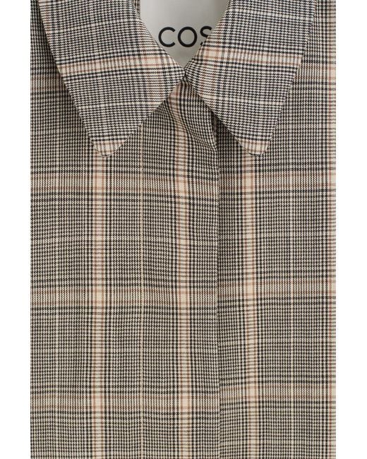 COS Natural Checked Wool Jacket