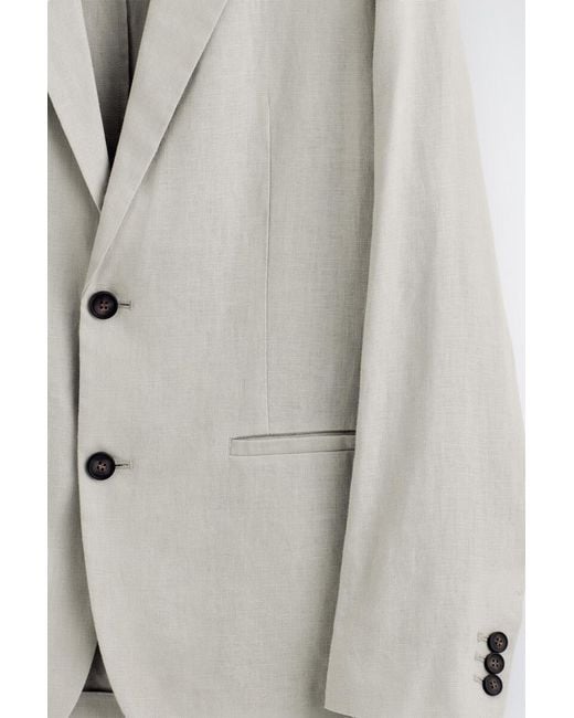 COS Green Single-Breasted Linen Blazer for men