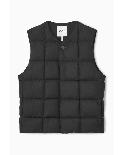 COS Black Quilted Padded Liner Vest for men