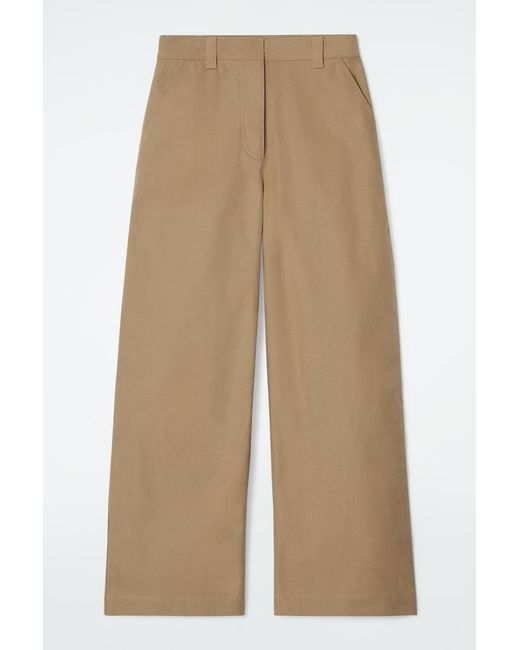 COS Natural Wide-leg Canvas Utility Pants
