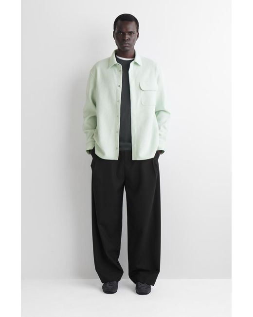 COS Green Boiled-Wool Overshirt for men
