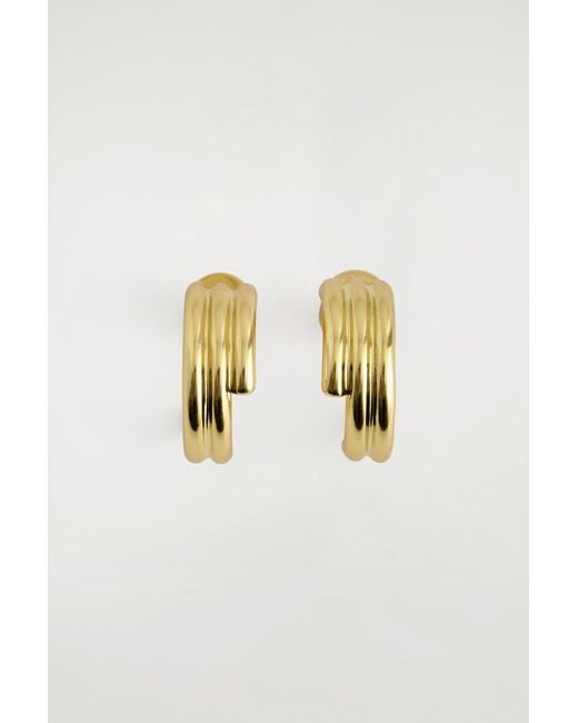 COS Metallic Stacked Mini Hoop Earrings