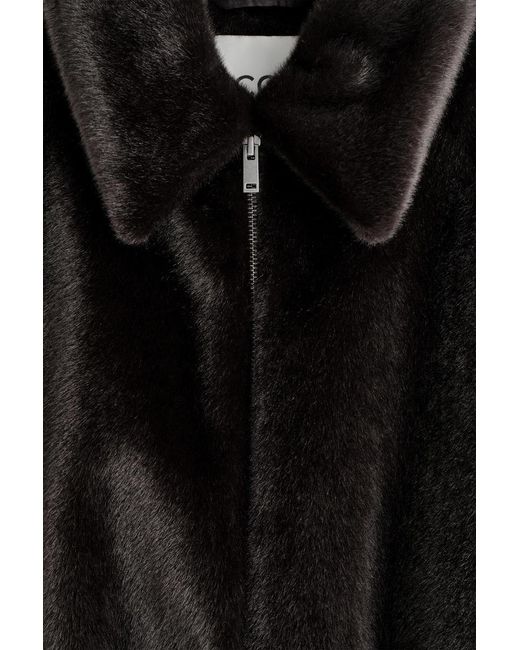 COS Black Fur-Effect Jacket